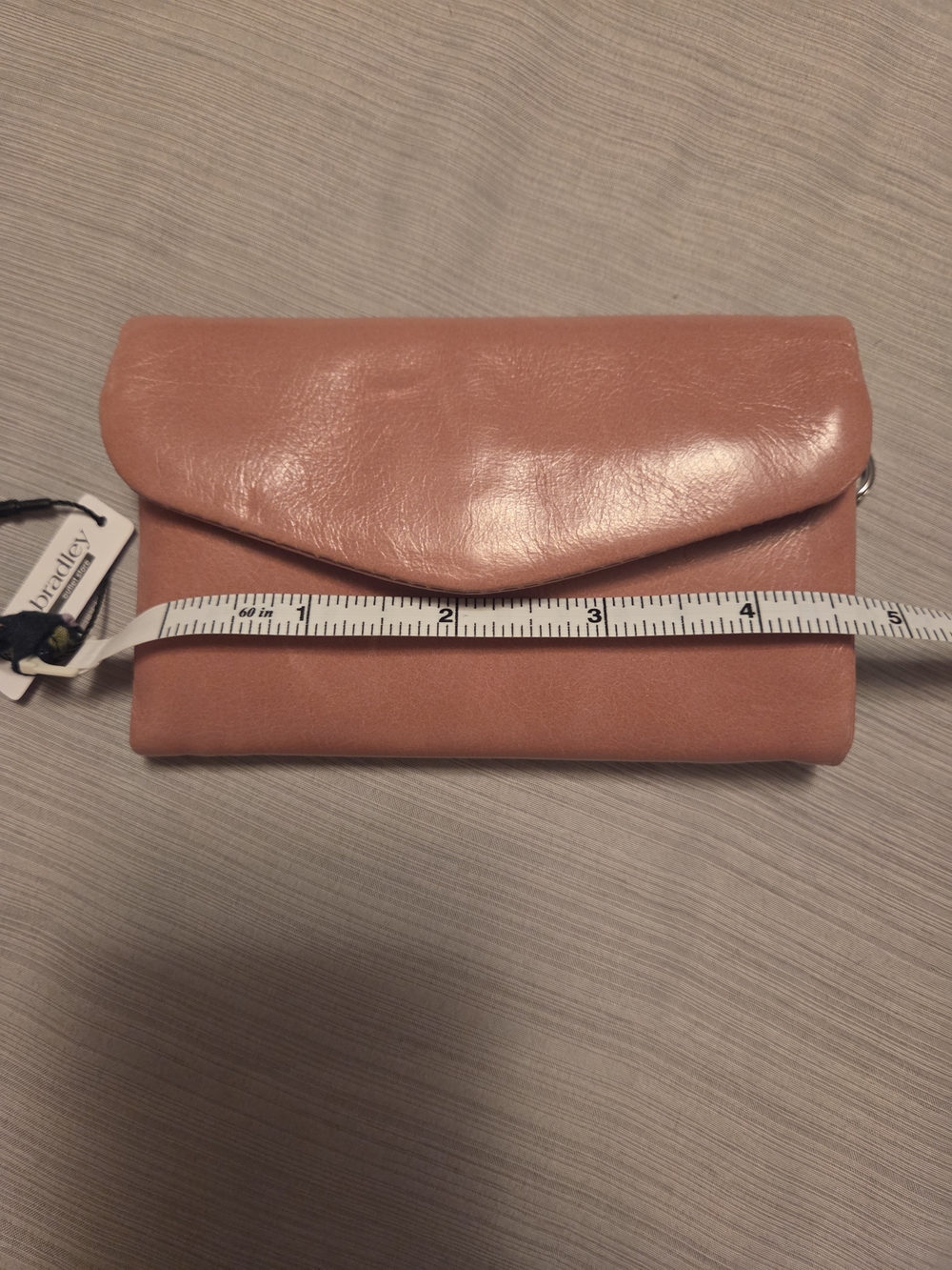 Hobo Leather Fold-Over Clutch Wallet - Blush Pink